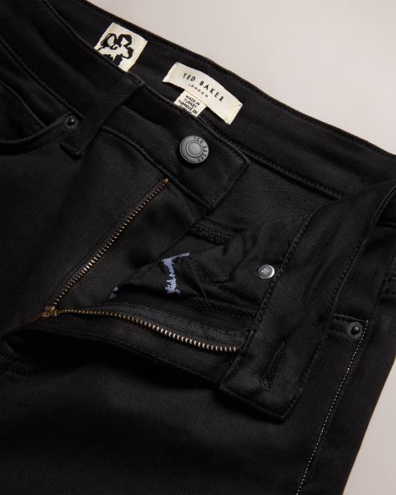 Ted Baker femmes 60VD106 vêtements jean anetaa finition satinée avec ourlet fendu noir