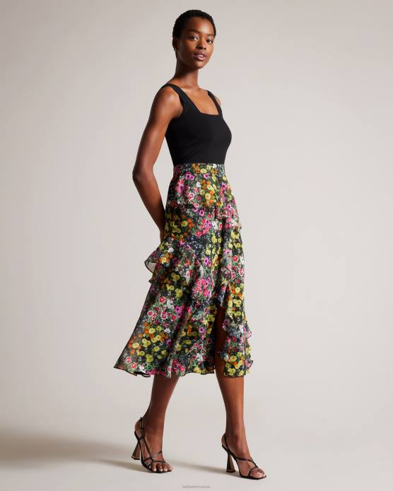 Ted Baker femmes 60VD13 vêtements Jennias - Robe corsage en tricot avec jupe à volants noir