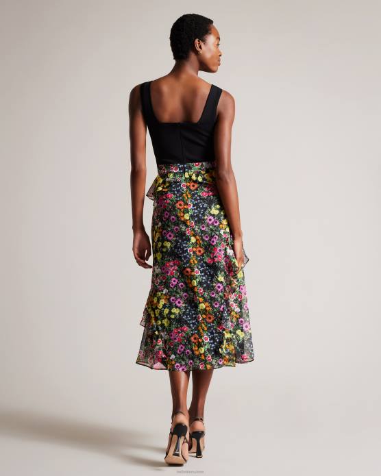 Ted Baker femmes 60VD13 vêtements Jennias - Robe corsage en tricot avec jupe à volants noir