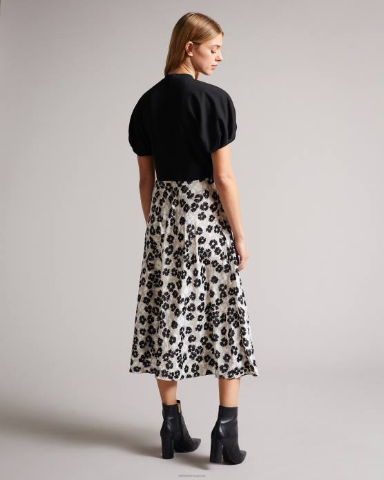 Ted Baker femmes 60VD513 vêtements haut en point de Rome gwiana avec robe jupe midi noir