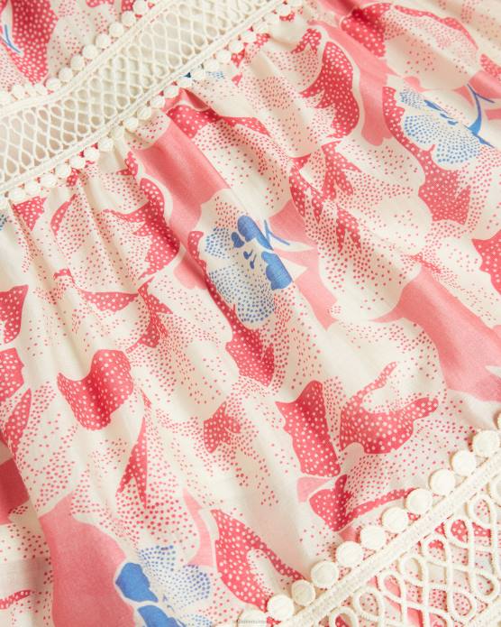 Ted Baker femmes 60VD613 vêtements Mini-jupe ample Tabita avec ruban en dentelle rose moyen