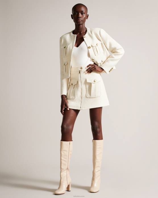 Ted Baker femmes 60VD126 vêtements cremla - veste courte boutonnée en boucle naturel