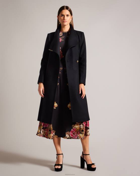 Ted Baker femmes 60VD133 vêtements manteau portefeuille en laine rose noir