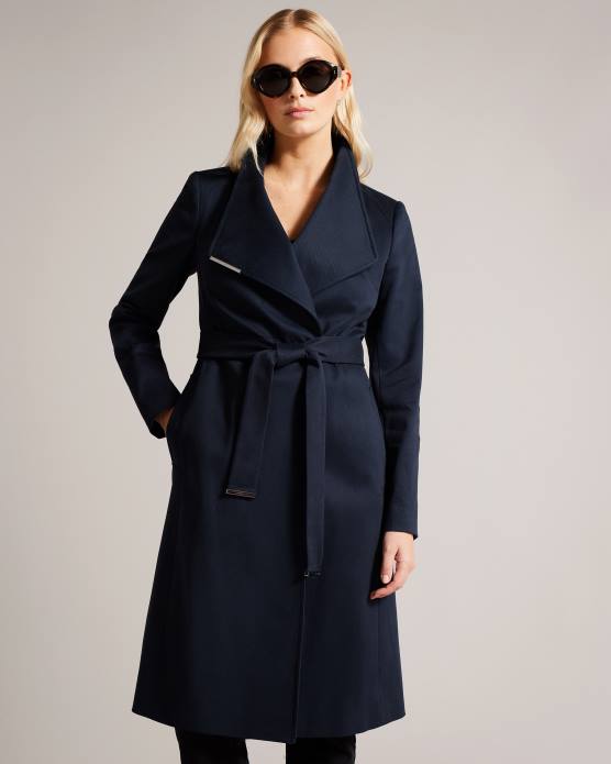Ted Baker femmes 60VD158 vêtements rosina - trench-coat portefeuille mi-long bleu foncé