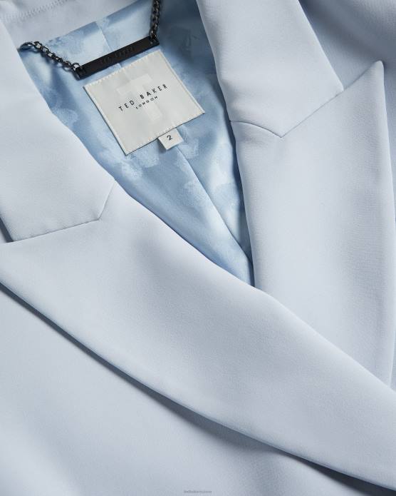 Ted Baker femmes 60VD194 vêtements veste longue croisée à double boutonnage Hildia bleu bébé