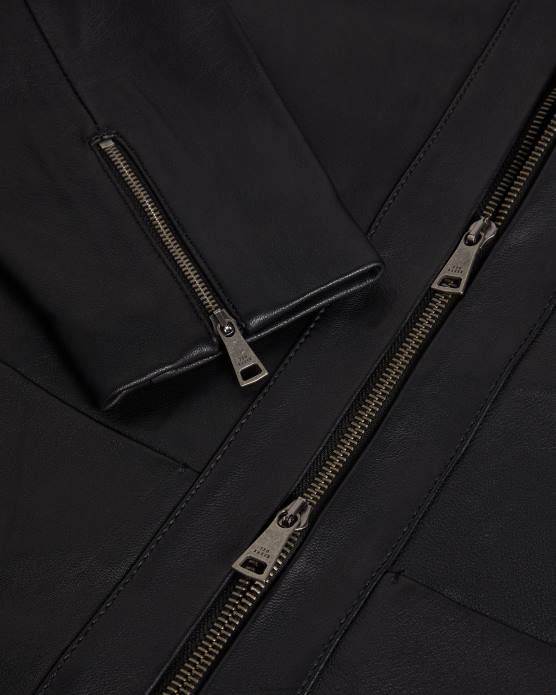 Ted Baker femmes 60VD204 vêtements veste en cuir ajustée à empiècements clarya noir