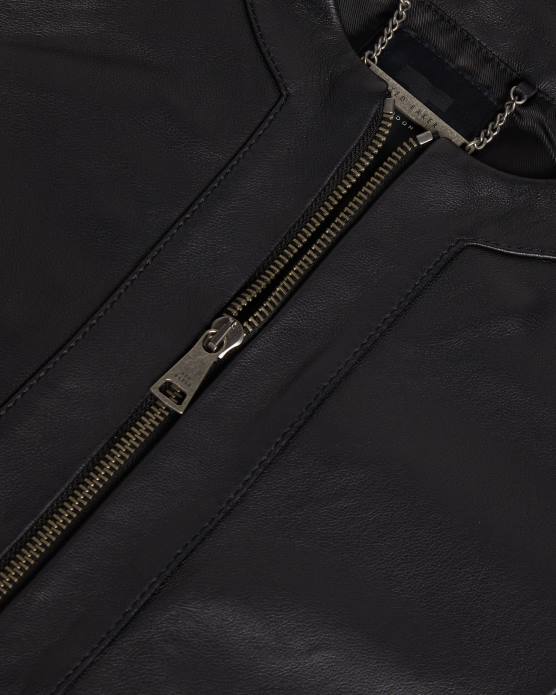 Ted Baker femmes 60VD204 vêtements veste en cuir ajustée à empiècements clarya noir