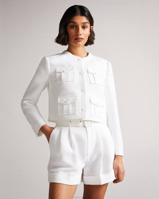 Ted Baker femmes 60VD225 vêtements alera - veste cargo raccourcie blanc