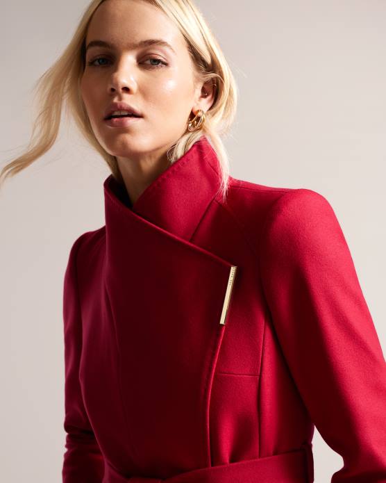 Ted Baker femmes 60VD306 vêtements manteau portefeuille en laine rose rose profond