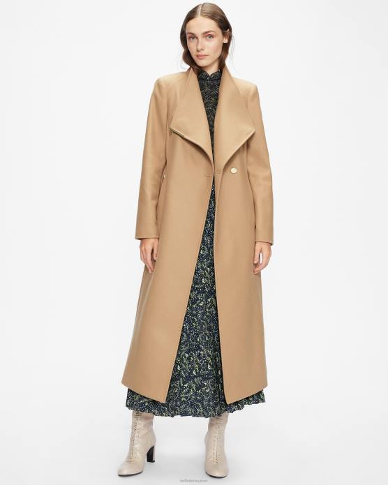 Ted Baker femmes 60VD345 vêtements manteau portefeuille long en laine rosell chameau