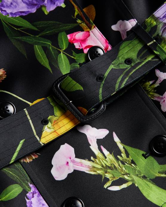 Ted Baker femmes 60VD358 vêtements moiraa - trench-coat croisé à fleurs noir