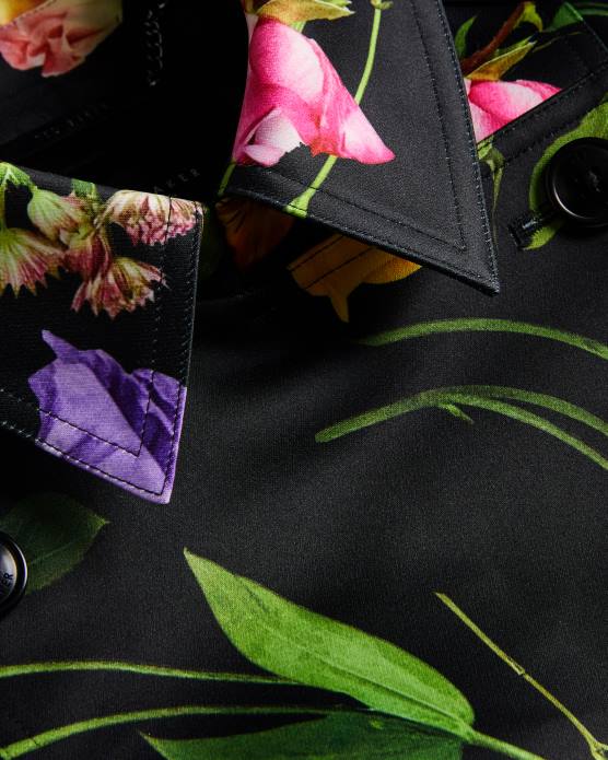 Ted Baker femmes 60VD358 vêtements moiraa - trench-coat croisé à fleurs noir