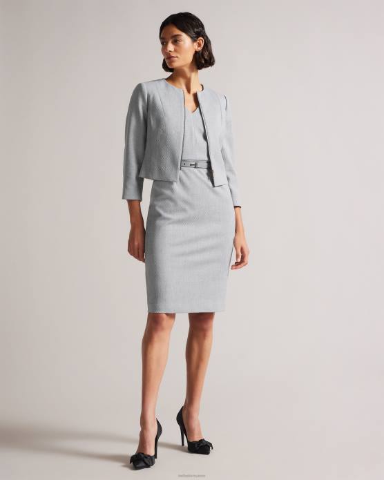 Ted Baker femmes 60VD373 vêtements michah veste courte texturée gris clair