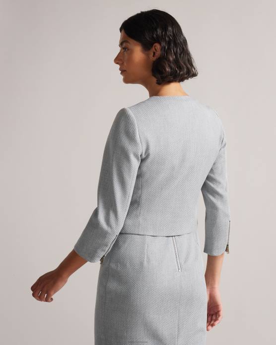 Ted Baker femmes 60VD373 vêtements michah veste courte texturée gris clair