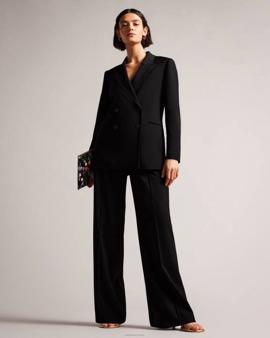 Ted Baker femmes 60VD395 vêtements veste longue croisée à double boutonnage Hildia noir