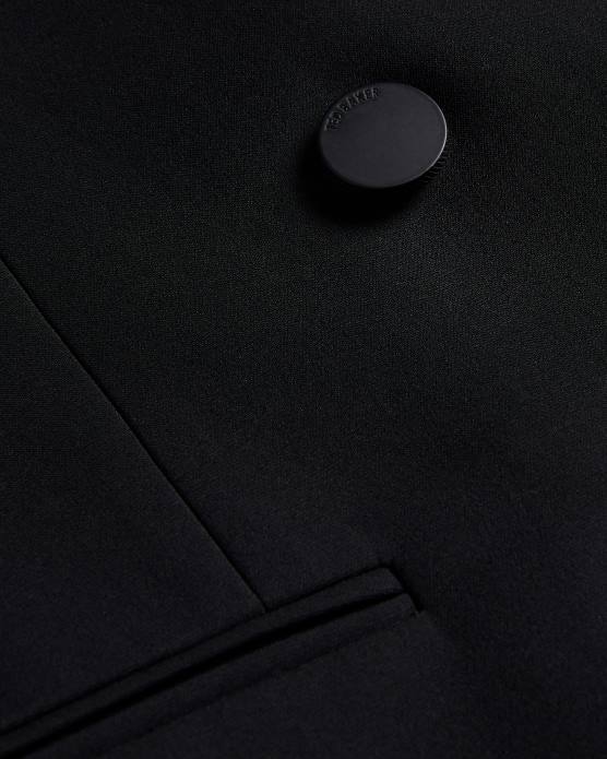 Ted Baker femmes 60VD395 vêtements veste longue croisée à double boutonnage Hildia noir