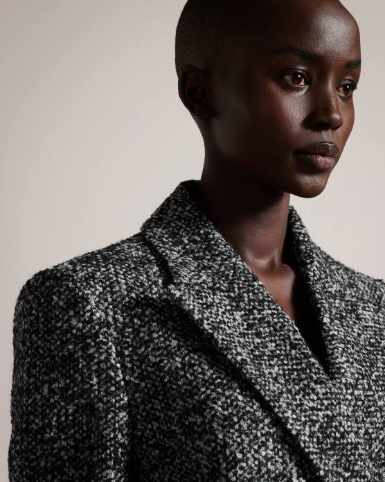 Ted Baker femmes 60VD43 vêtements manteau blazer oversize chiné Robinet noir