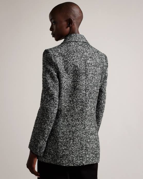 Ted Baker femmes 60VD43 vêtements manteau blazer oversize chiné Robinet noir