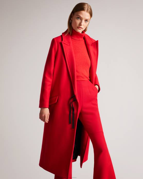 Ted Baker femmes 60VD452 vêtements manteau de ville frejia avec détail de sangle amovible rouge