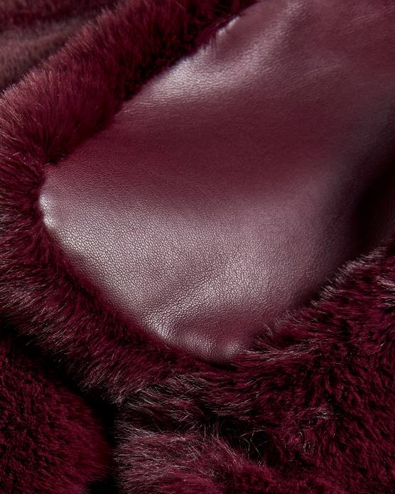 Ted Baker femmes 60VD454 vêtements manteau liliam en fausse fourrure longueur hanches violet foncé