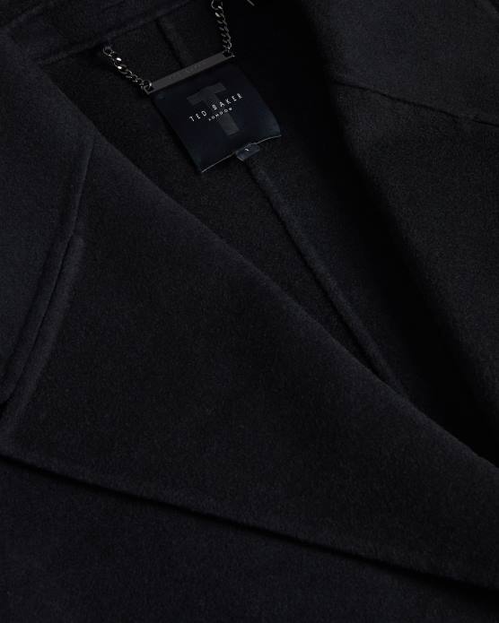 Ted Baker femmes 60VD456 vêtements manteau cocon caysa avec col oversize noir