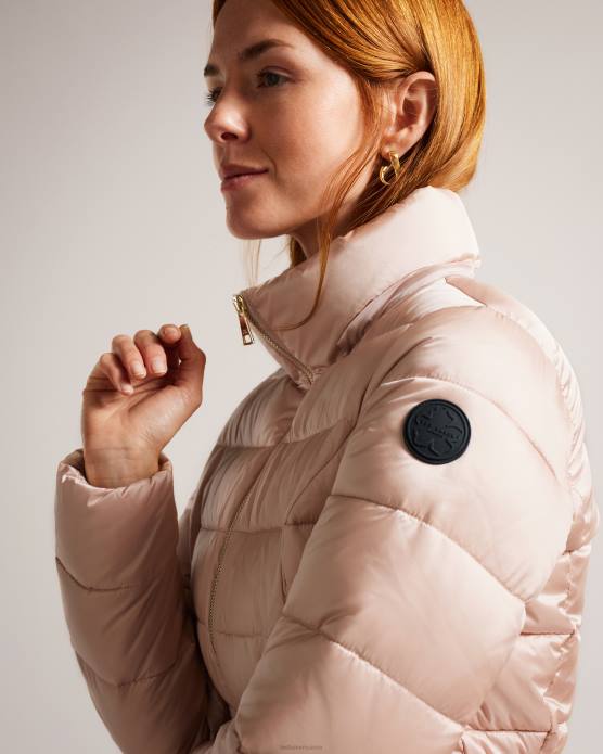 Ted Baker femmes 60VD45 vêtements abbiiee doudoune ceinturée à capuche amovible rose sombre