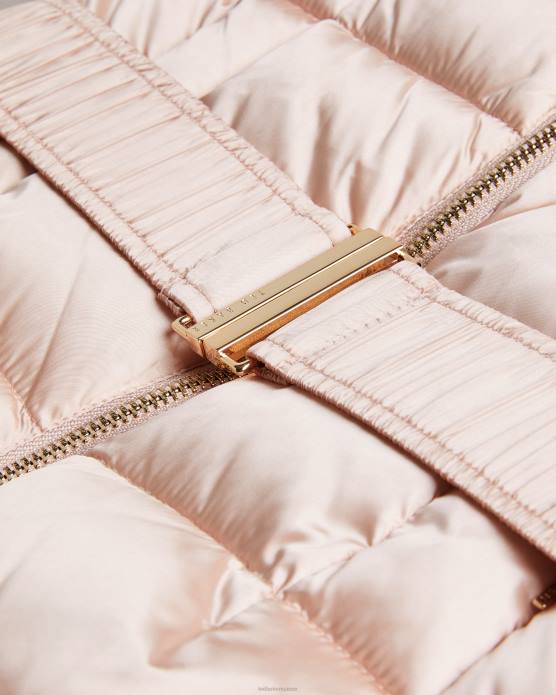 Ted Baker femmes 60VD45 vêtements abbiiee doudoune ceinturée à capuche amovible rose sombre