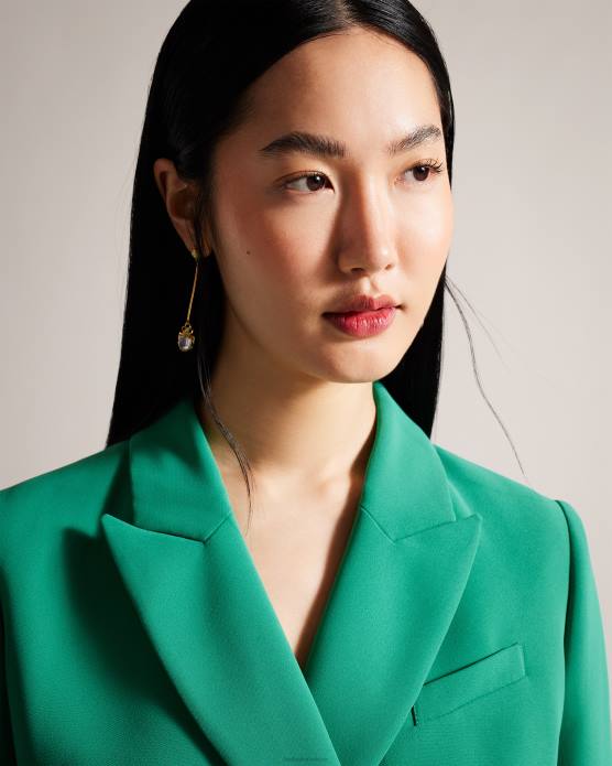 Ted Baker femmes 60VD482 vêtements veste croisée llayla avec boutons embossés vert
