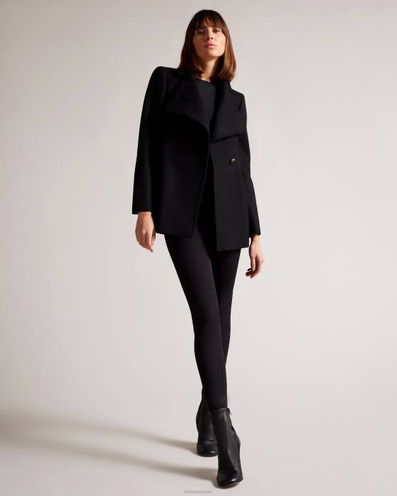 Ted Baker femmes 60VD488 vêtements manteau portefeuille court en laine rytaa noir de jais