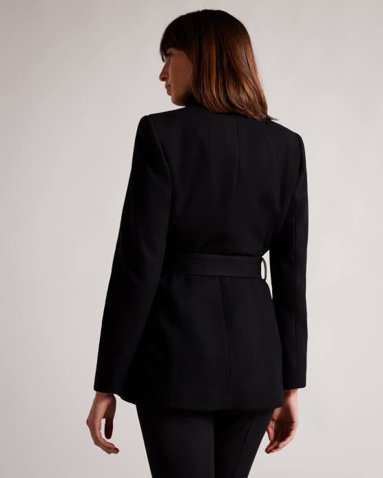 Ted Baker femmes 60VD488 vêtements manteau portefeuille court en laine rytaa noir de jais