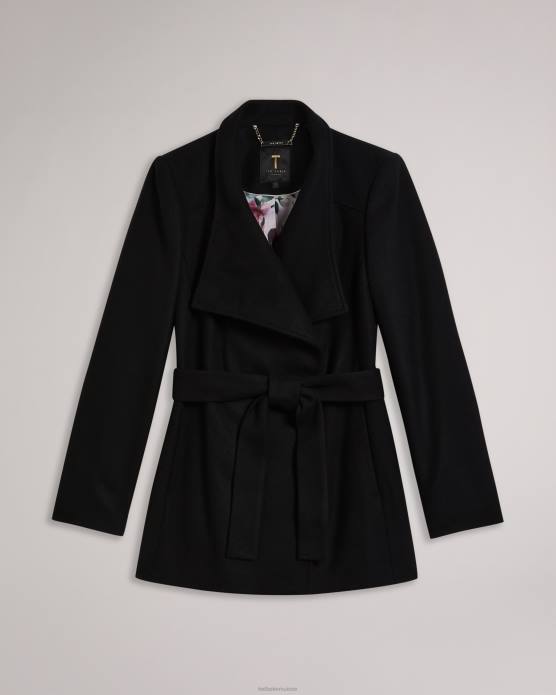 Ted Baker femmes 60VD488 vêtements manteau portefeuille court en laine rytaa noir de jais