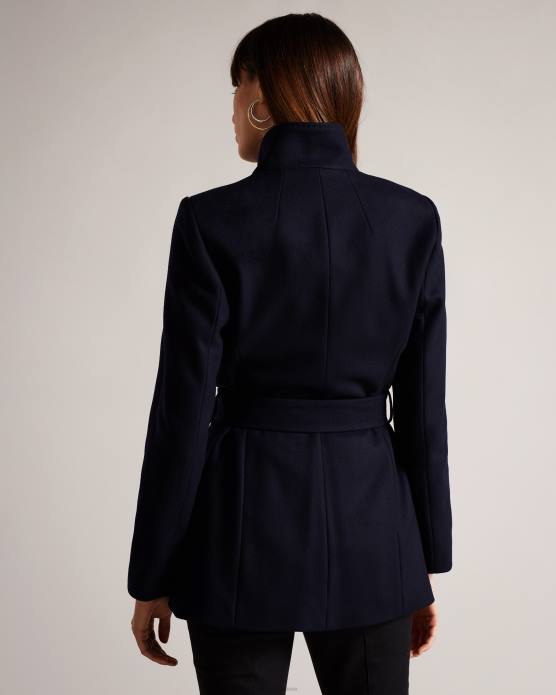 Ted Baker femmes 60VD501 vêtements manteau portefeuille court en laine rytaa bleu marine foncé