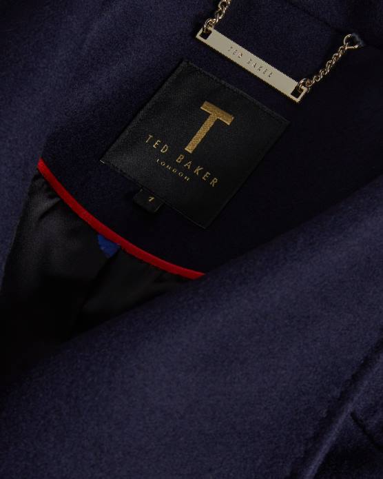 Ted Baker femmes 60VD501 vêtements manteau portefeuille court en laine rytaa bleu marine foncé