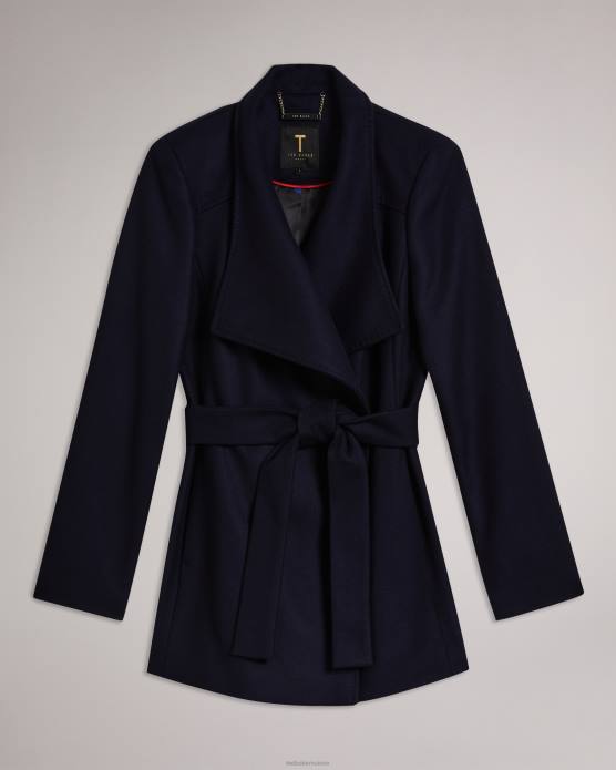 Ted Baker femmes 60VD501 vêtements manteau portefeuille court en laine rytaa bleu marine foncé