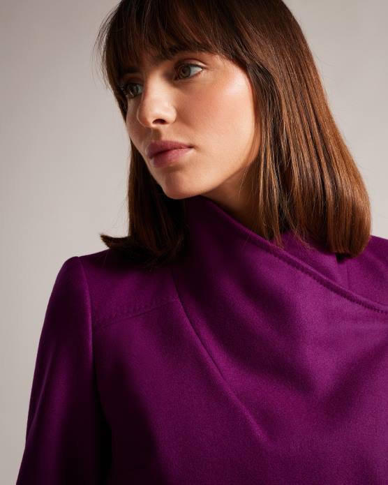 Ted Baker femmes 60VD506 vêtements manteau portefeuille midi en laine sandra violet