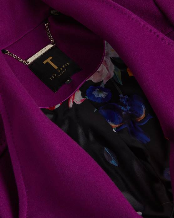 Ted Baker femmes 60VD506 vêtements manteau portefeuille midi en laine sandra violet