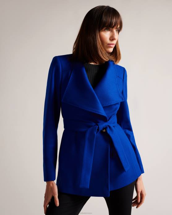 Ted Baker femmes 60VD524 vêtements manteau portefeuille court en laine rytaa bleu
