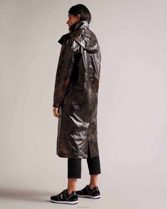 Ted Baker femmes 60VD557 vêtements imperméable imprimé Rosalei brun clair