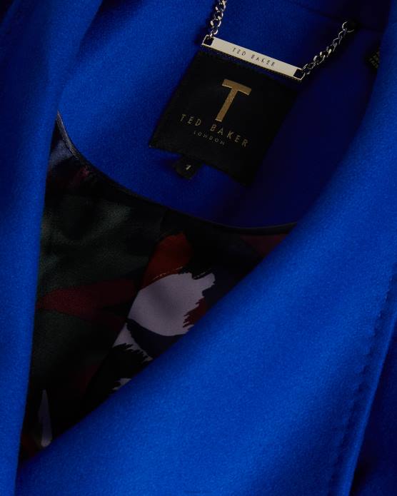 Ted Baker femmes 60VD561 vêtements manteau portefeuille midi en laine sandra bleu