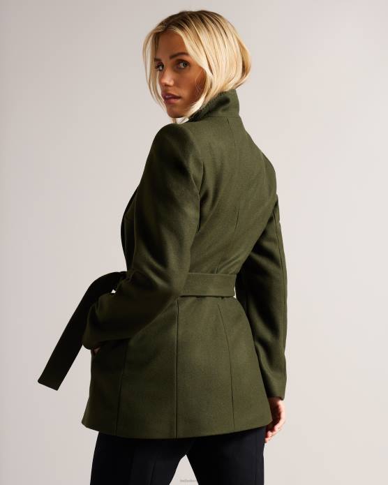 Ted Baker femmes 60VD563 vêtements manteau portefeuille court en laine rytaa kaki