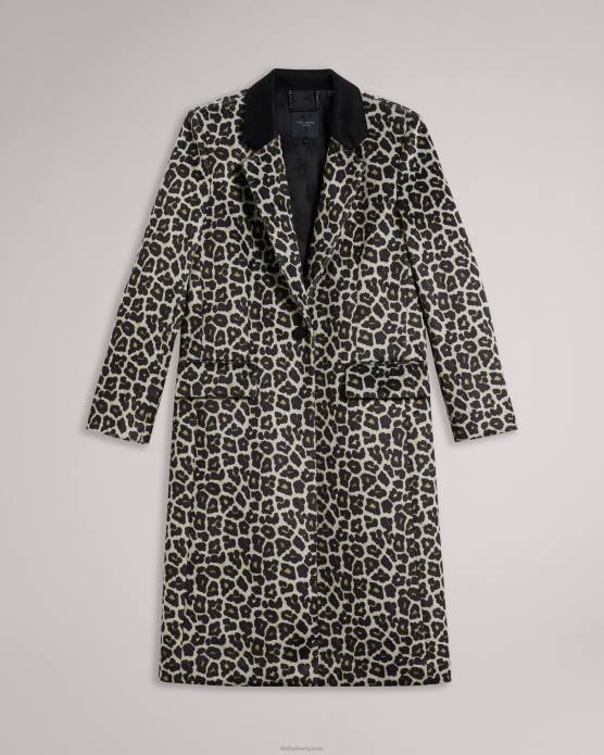 Ted Baker femmes 60VD86 vêtements leeroi manteau mi-long à simple boutonnage noir