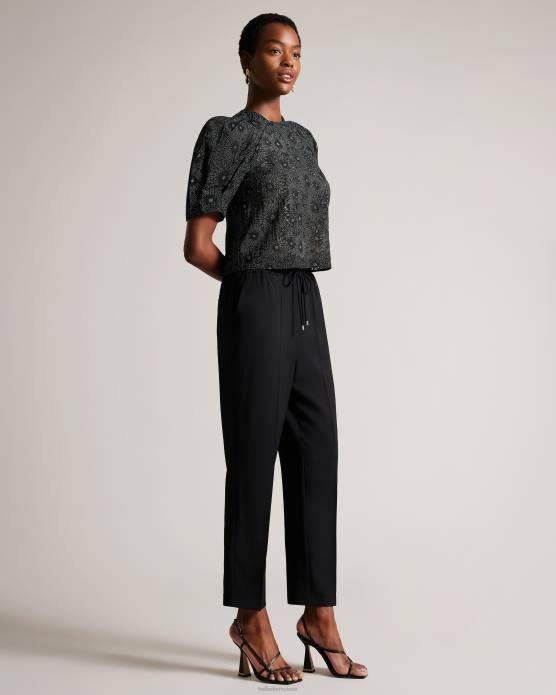 Ted Baker femmes 60VD161 vêtements laurai - pantalon de jogging coupe droite à la cheville noir