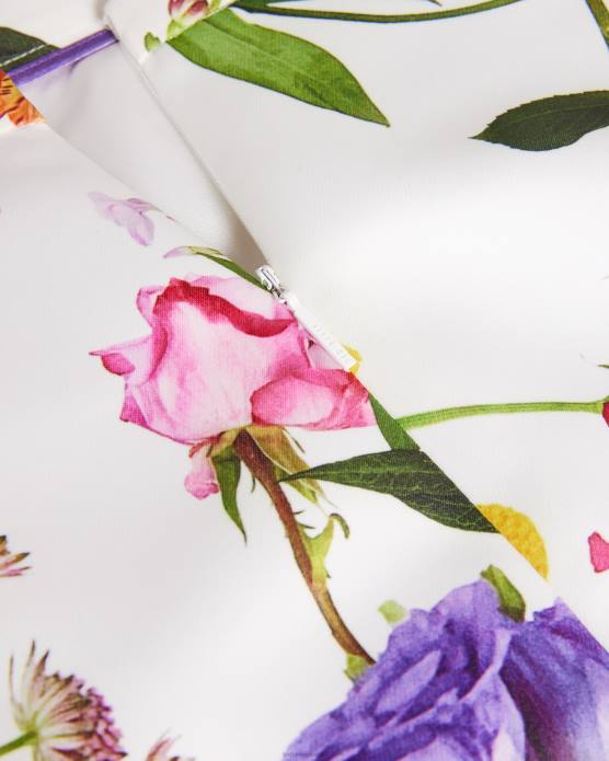 Ted Baker femmes 60VD320 vêtements ziaaht - pantalon fuselé à imprimé fleuri blanc