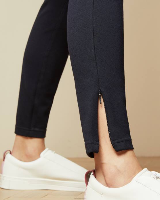 Ted Baker femmes 60VD331 vêtements strenti - Jegging Ponti skinny avec revers zippé bleu foncé