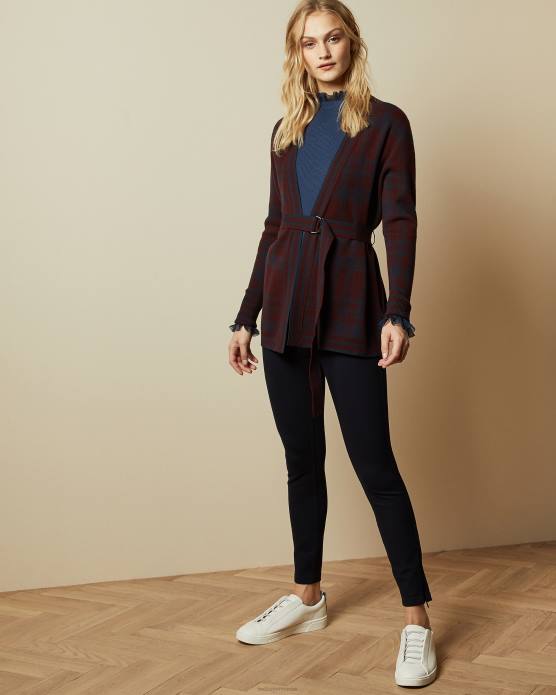 Ted Baker femmes 60VD331 vêtements strenti - Jegging Ponti skinny avec revers zippé bleu foncé