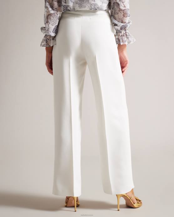 Ted Baker femmes 60VD332 vêtements llaylat pantalon large à boutons embossés blanc