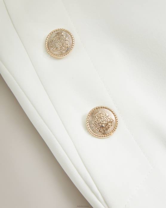 Ted Baker femmes 60VD332 vêtements llaylat pantalon large à boutons embossés blanc