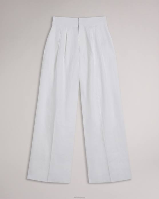 Ted Baker femmes 60VD470 vêtements lucihh pantalon large ajusté en lin blanc