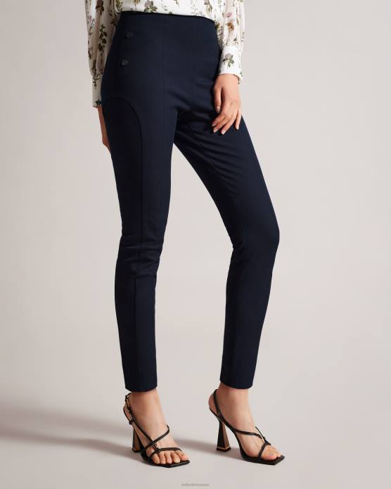 Ted Baker femmes 60VD478 vêtements liroi pantalon taille haute avec faux boutons-pression marine