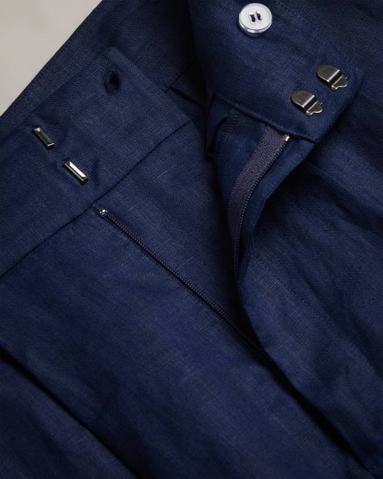 Ted Baker femmes 60VD479 vêtements lucihh pantalon large ajusté en lin marine